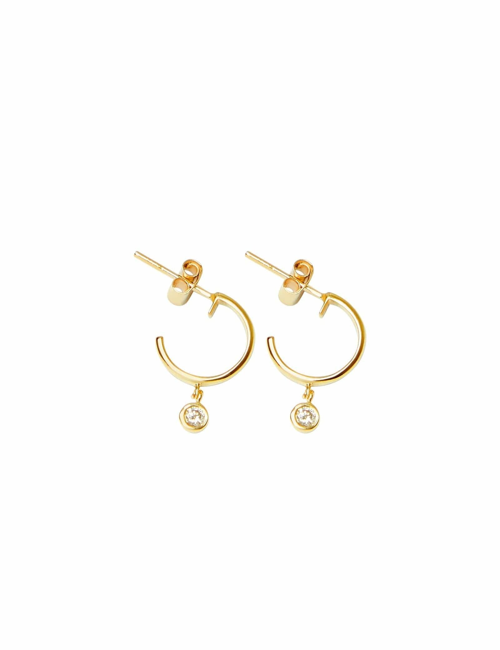 Picture of Luna Rae Solid 9k Gold Diamond Sky Hoops