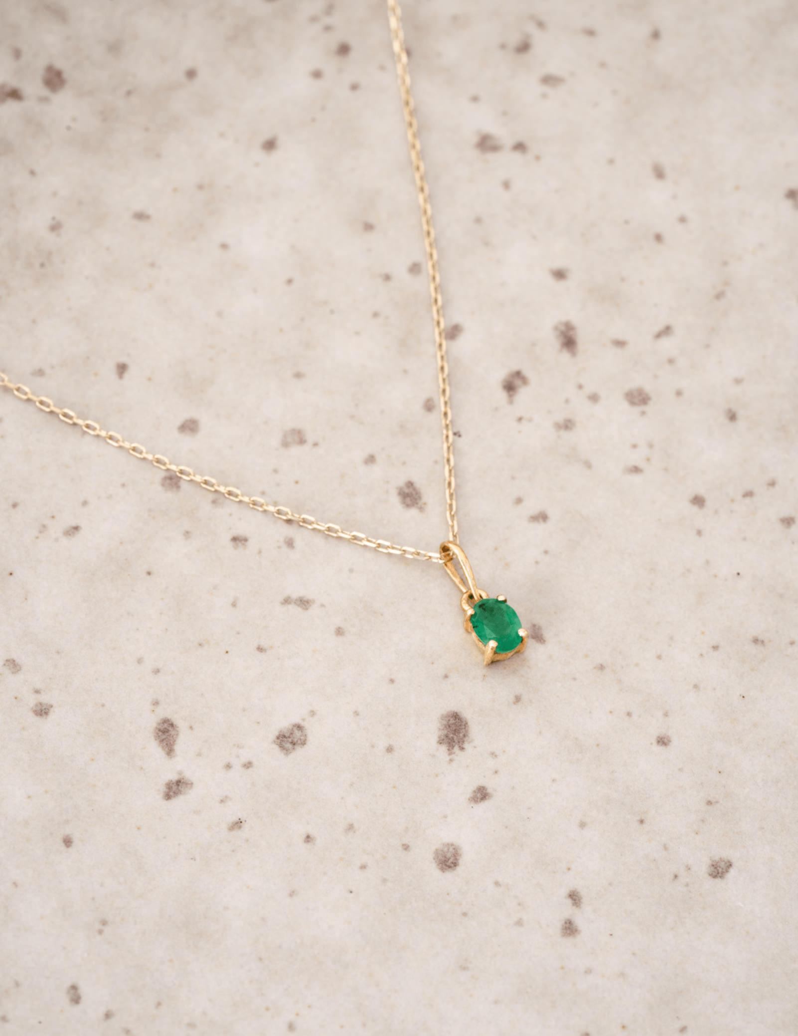 Picture of Luna Rae Solid 9k Gold Emerald Necklace