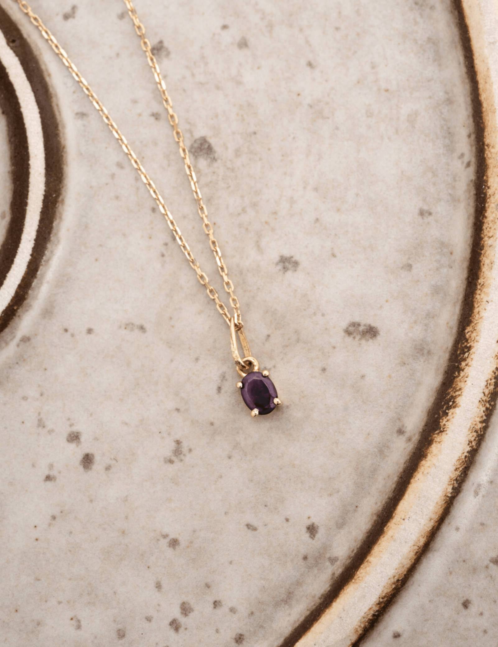 Picture of Luna Rae Solid 9k Gold Garnet Necklace