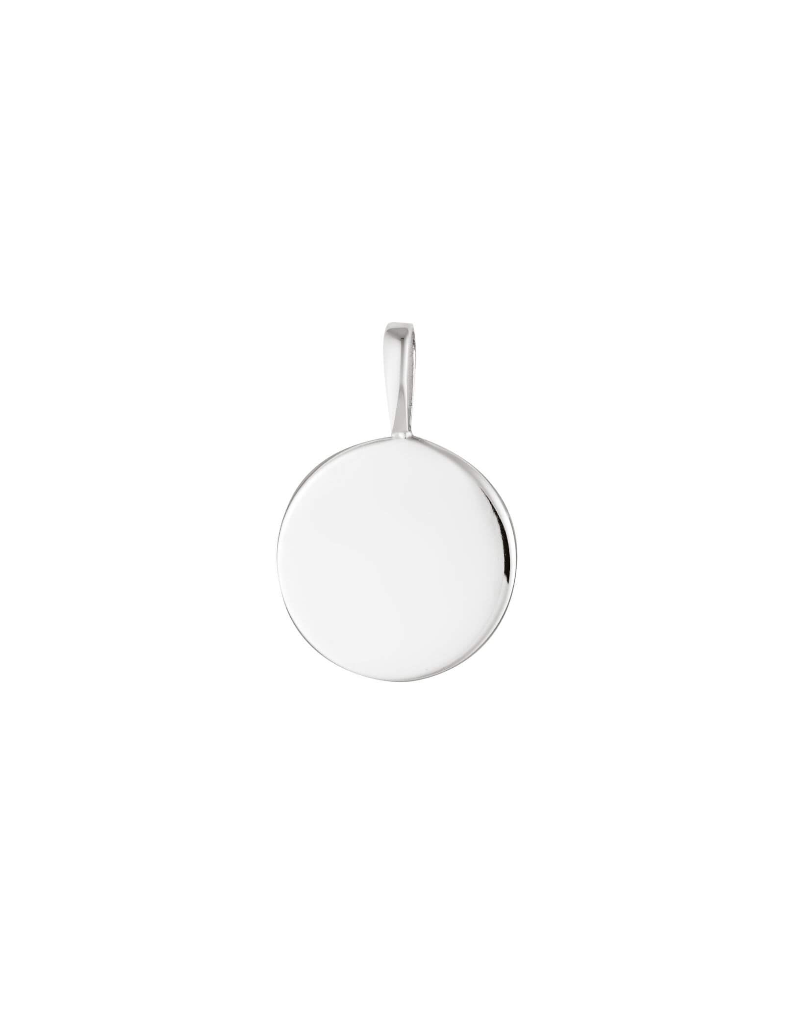 Silver Flat Disc Imprint Pendant