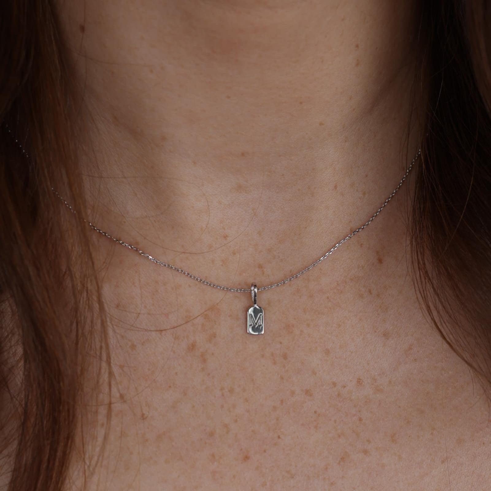 Picture of Luna Rae White Gold Letter M