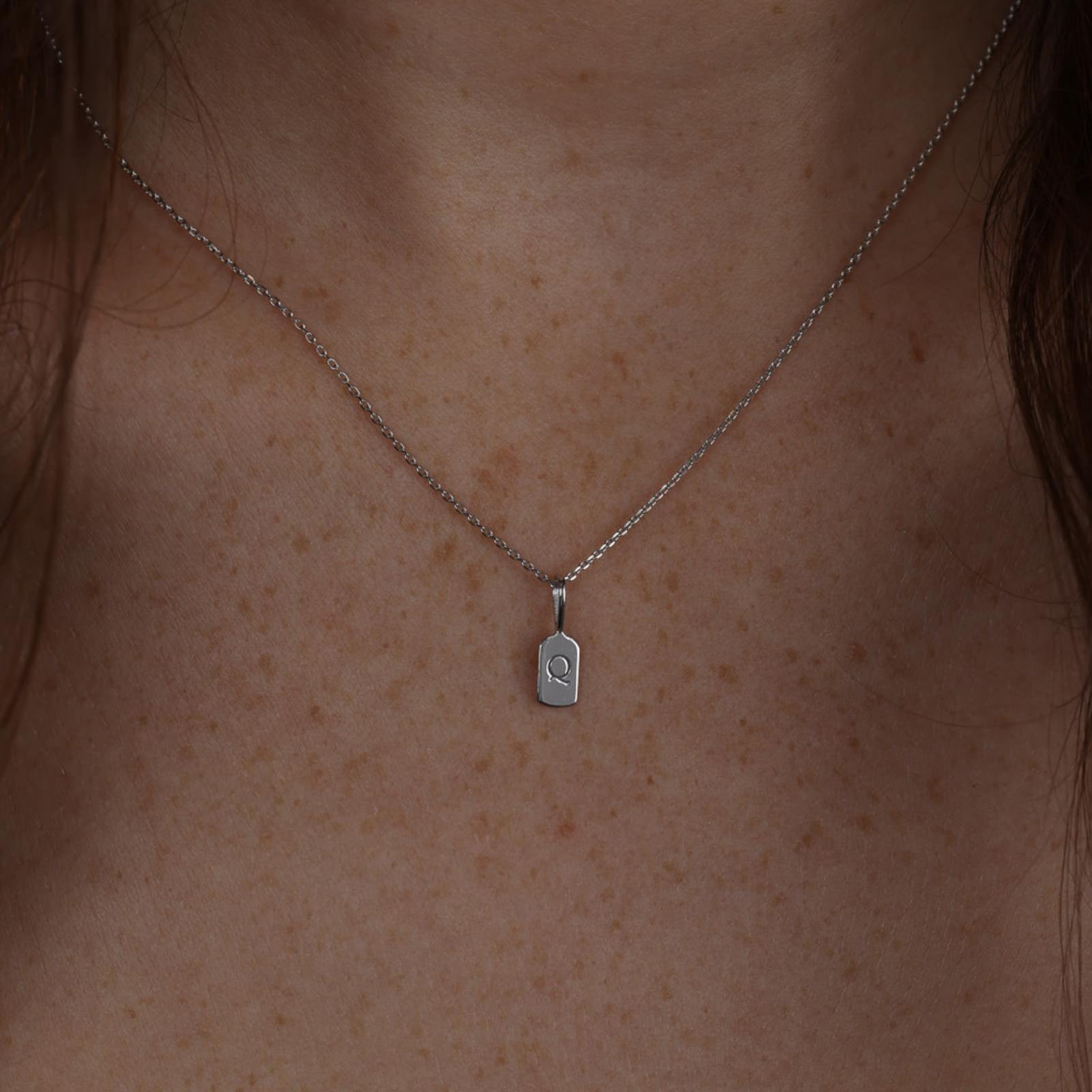 Picture of Luna Rae White Gold Letter Q